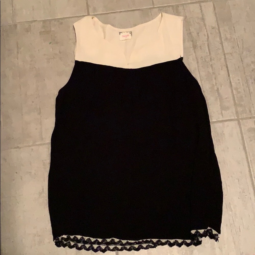 Teenplo white and black blouse from Anthropologie